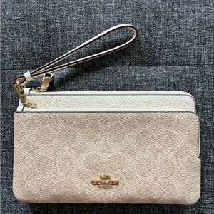 COACH DOUBLE ZIP WALLET in Signature Canvas